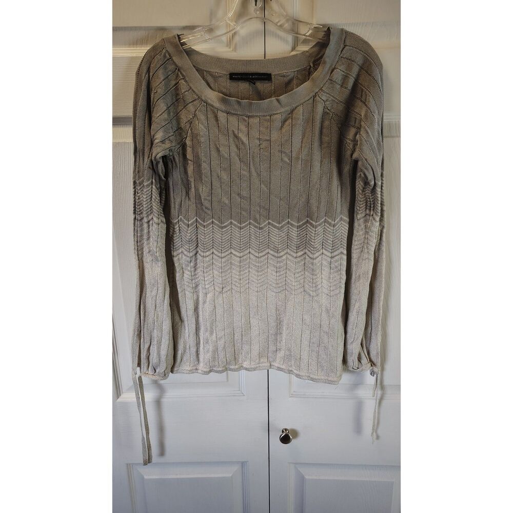 White House Black Market Metallic Ombre Knit Long Sleeve Sweater - Size Small